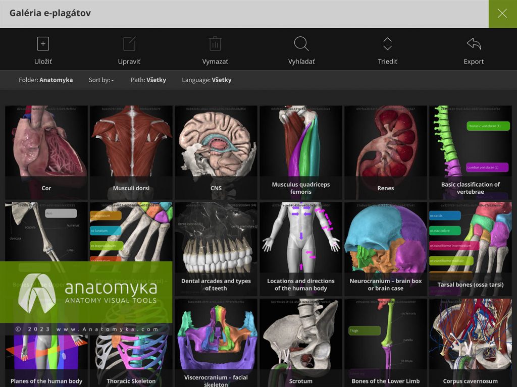 Anatomyka - aplikácia pre výučbu anatómie človeka